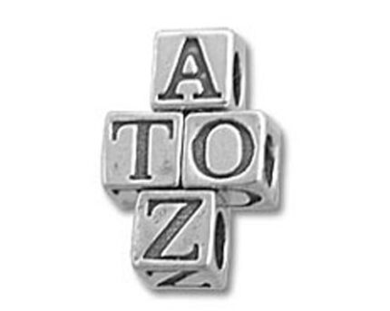 Stacked metal letter blocks reading A to Z