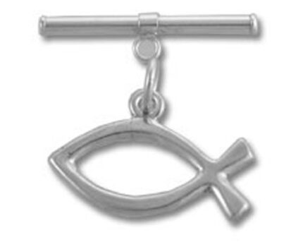 Silver ichthys fish lapel pin