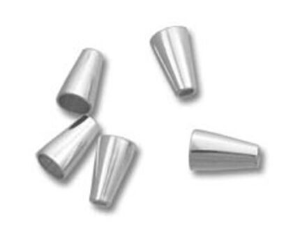 Silver tapered metal bead end caps for jewelry