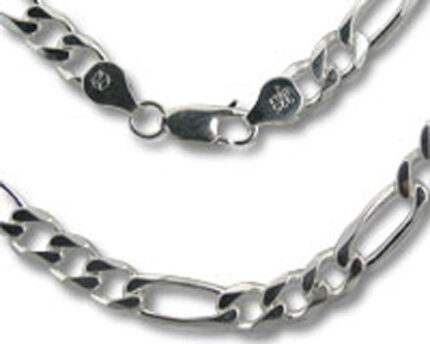 silver Figaro chain necklace with lobster clasp