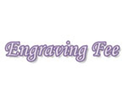 Purple cursive engraving fee label