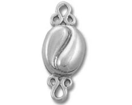 Silver oval jewelry connector with loops