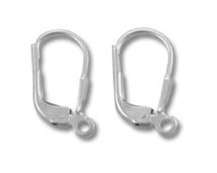Pair of silver leverback earring hooks