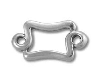 Silver wavy rectangular jewelry connector