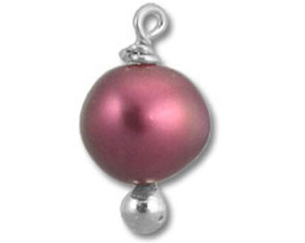 Pink pearl pendant with silver bead accents