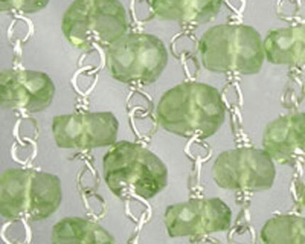 Close-up of green crystal bead chain