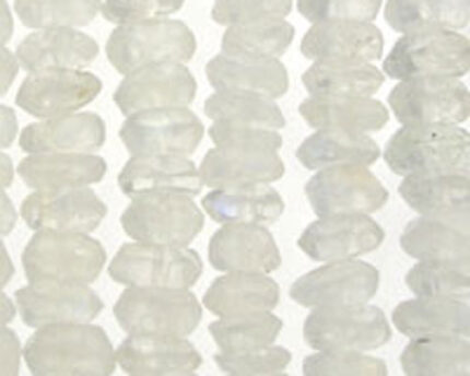 Strands of translucent white rondelle beads