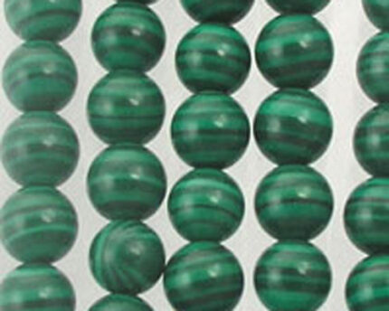 Green malachite striped bead strands