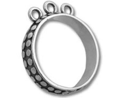silver dotted ring pendant bail with three loops