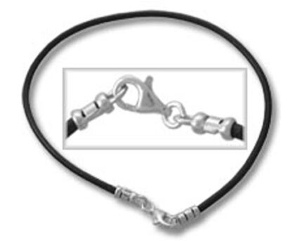 Black cord bracelet with silver lobster clasp