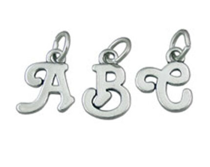 Silver ABC letter charms with jump rings