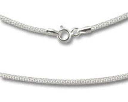 Silver snake chain necklace with spring clasp