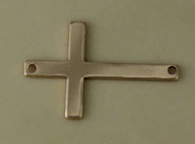 Horizontal metal cross pendant with side holes
