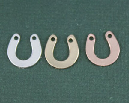 Silver, gold, and rose-gold horseshoe charms