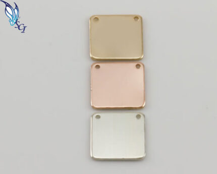 Gold, rose gold, silver square pendant blanks