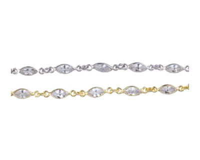 Gold and silver marquise crystal bracelets