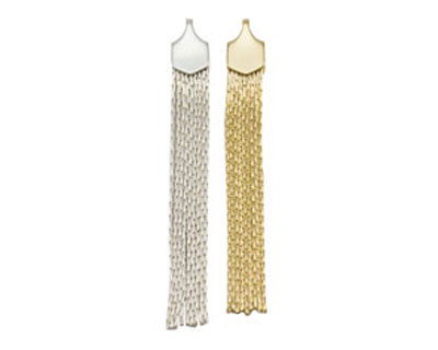 Silver and gold chain tassel earrings