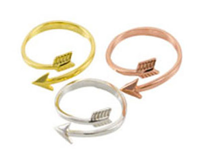 Three arrow wrap rings in mixed metals