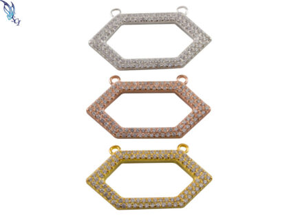 Wide Pave Hexagon Link Connector
