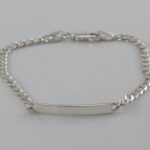 silver chain ID bracelet with blank plate
