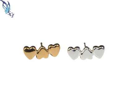 Triple Heart Earrings