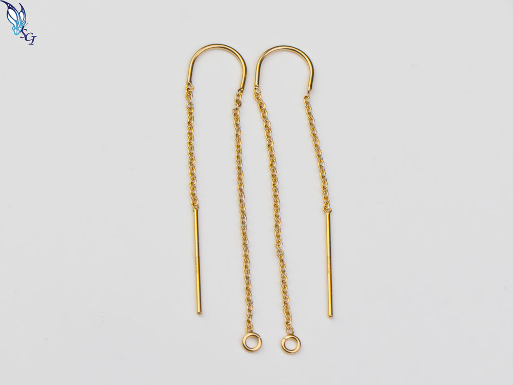 Threaded Earring Findings with Curve Bar Threaded Earring Findings with Curve Bar