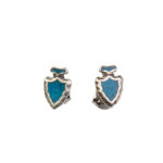 Enamel Inlaid Arrowhead Stud Earrings