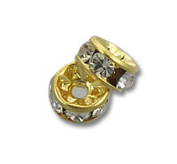 Gold rhinestone spacer beads