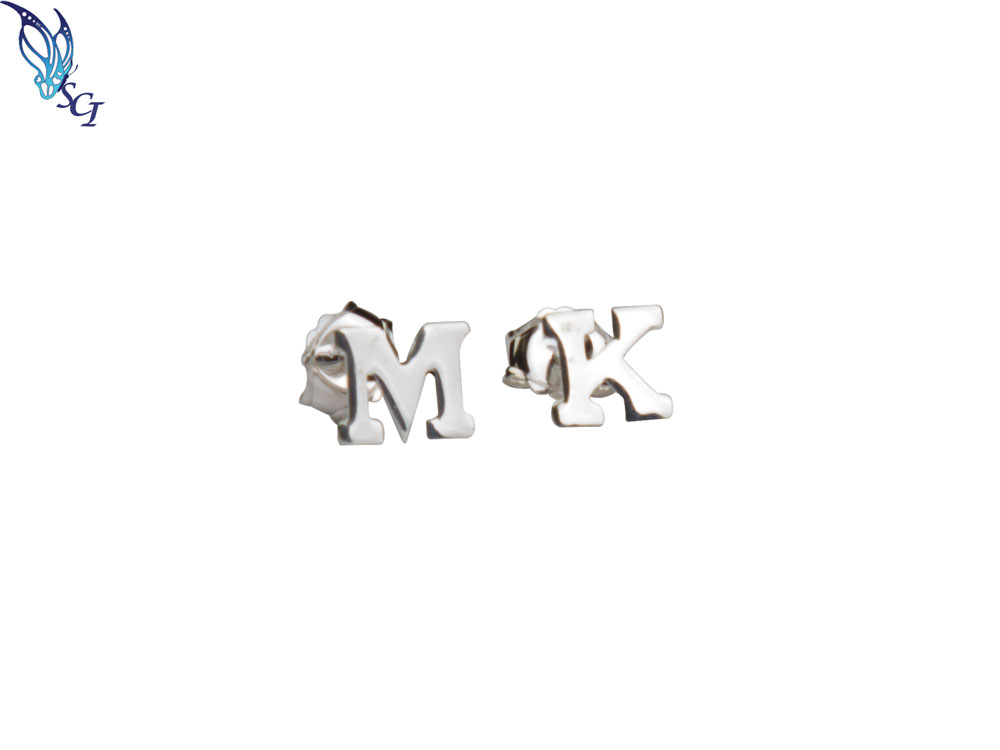Sterling Silver Initial Post Earrings Sterling Silver Initial Post Earrings