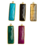 Large Gemstone Bar Pendant