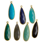 Large Gemstone Tear Drop Pendant