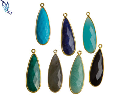 Large Gemstone Tear Drop Pendant