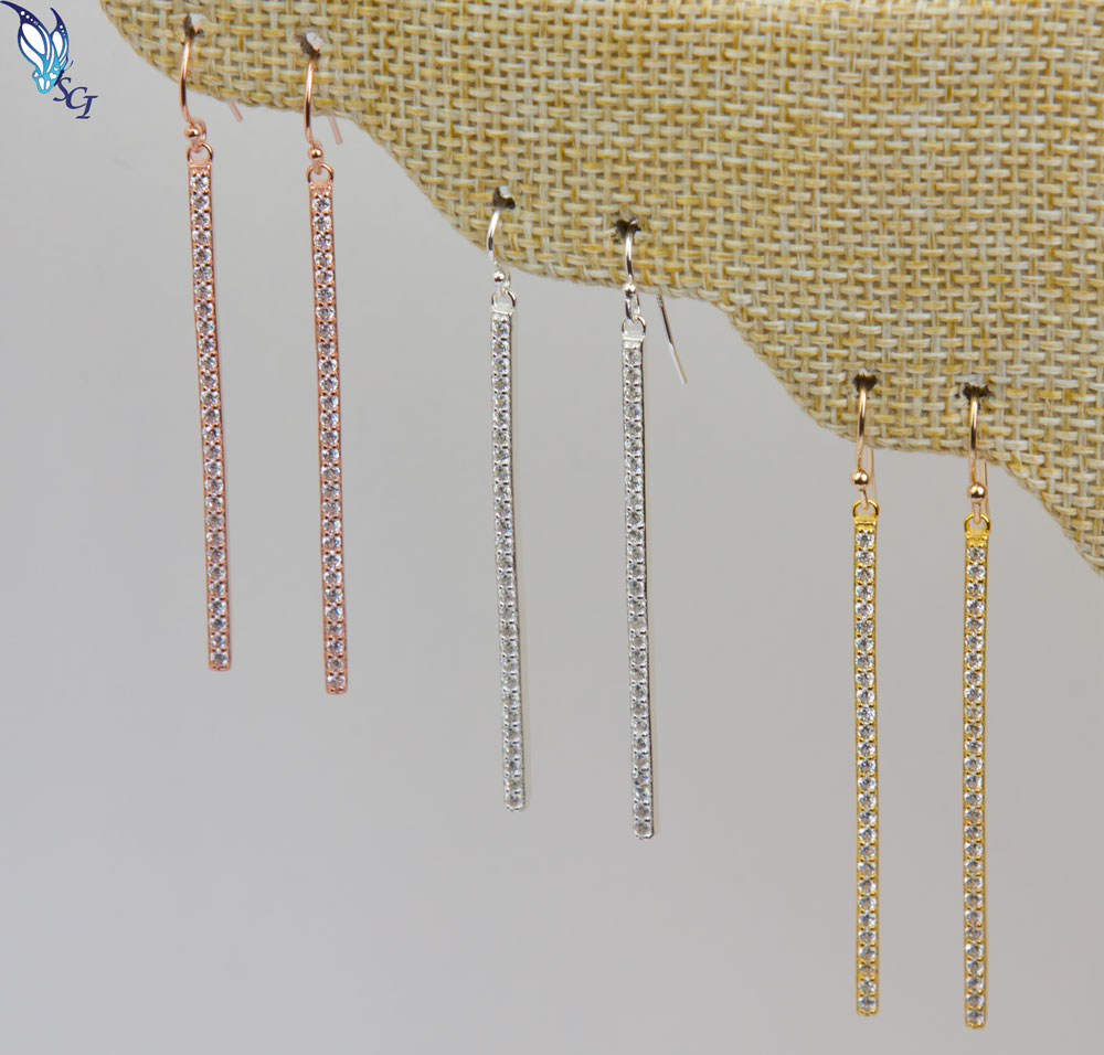 CZ Bar Earrings CZ Bar Earrings