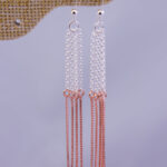 Silver and Rose Gold Tassel Earrings