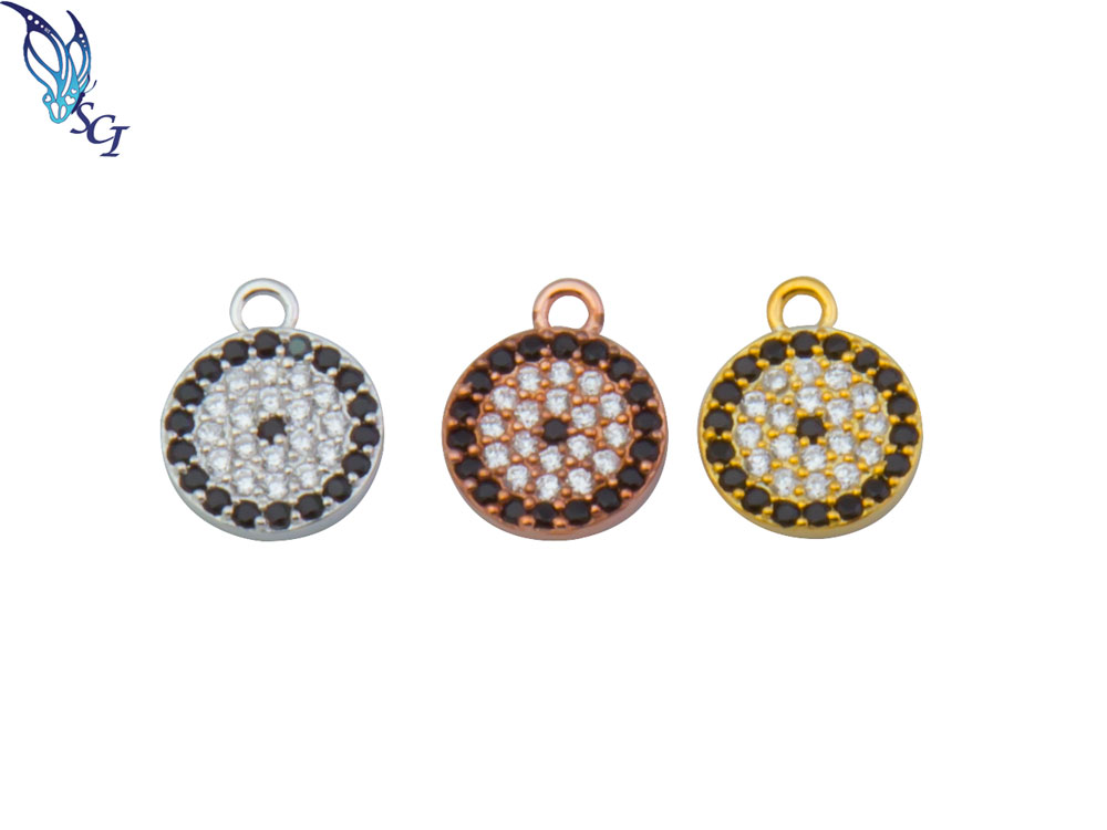 Round Evil Eye CZ Disk Round Evil Eye CZ Disk