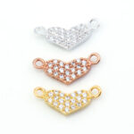 Pave CZ Heart Connector