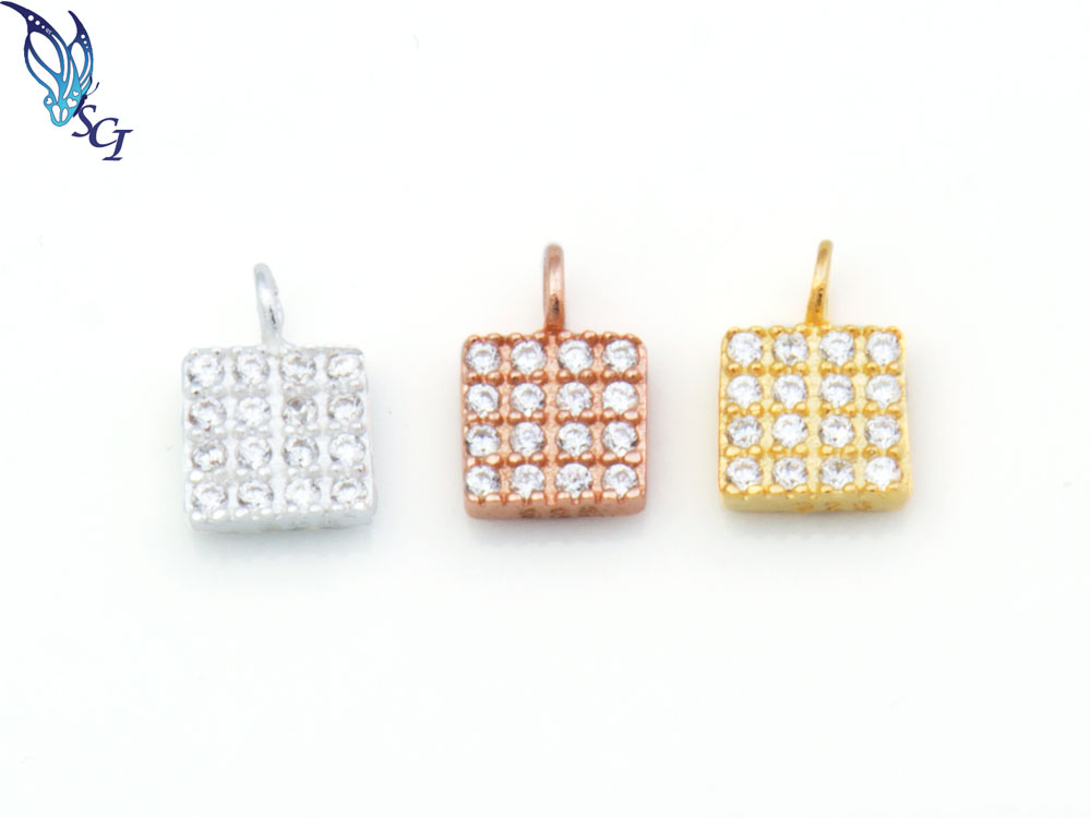 Pave Square Tag Pave Square Tag