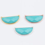Three turquoise half-moon pendant charms