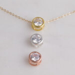 Gold, silver, rose gold bezel pendants