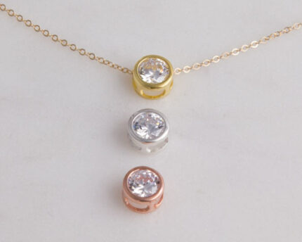 Gold, silver, rose gold bezel pendants