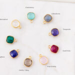 Small Gemstone Square Charm