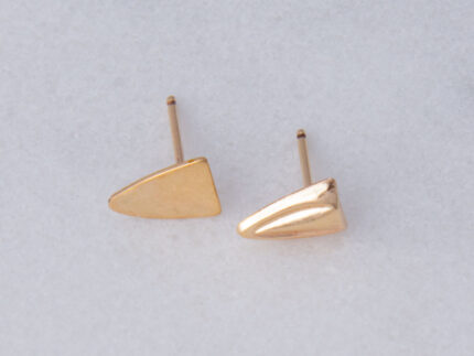 Pair of gold triangular stud earrings