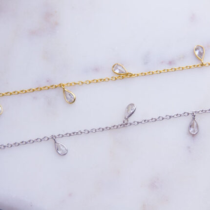 CZ Teardrop Chain by Foot