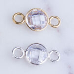 8mm White AAA CZ Link Connector