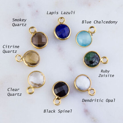 Tiny Round Gemstone Charm