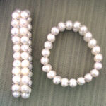 Pearl bracelet and rectangular pearl hair clip