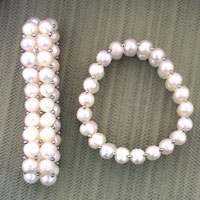 Pearl bracelet and rectangular pearl hair clip