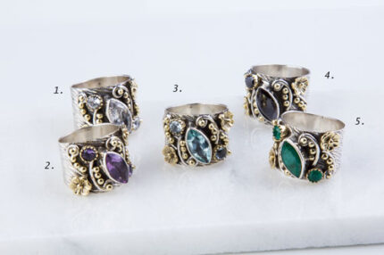 Gemstone Marquise Band Ring