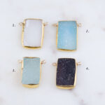 Druzy Rectangle Link Pendant