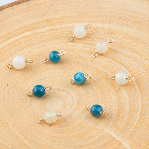 Real Opal or Apatite Bead Link Connector Real Opal or Apatite Bead Link Connector